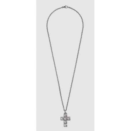 collana quadro gucci argento|Collana con croce G Quadro in argento .